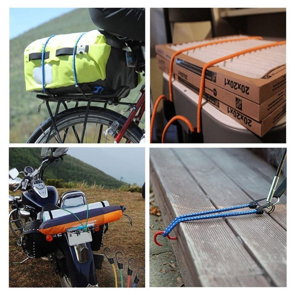 Tali Bagasi Motor 2 Meter Elastis / Pengikat Barang Bawaan 200cm / Kait Pipih Gepeng Kuat Serbaguna