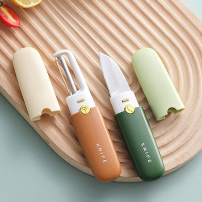 Set Pisau Pengupas Buah 2in1 / Peeler Knife Portable / Alat Kupas Pemotong Kulit Kentang Multifungsi