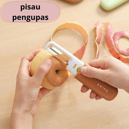 Set Pisau Pengupas Buah 2in1 / Peeler Knife Portable / Alat Kupas Pemotong Kulit Kentang Multifungsi