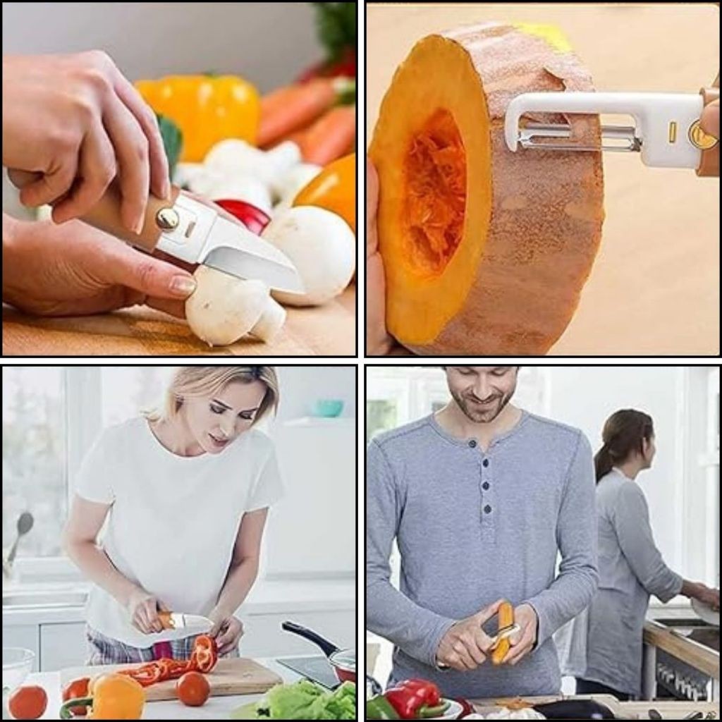 Set Pisau Pengupas Buah 2in1 / Peeler Knife Portable / Alat Kupas Pemotong Kulit Kentang Multifungsi
