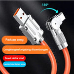Kabel Data Silikon 120W 6A / Kabel Gaming Rotasi Desain Putar 180° Fast Charging