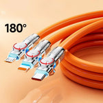 Kabel Data Silikon 120W 6A / Kabel Gaming Rotasi Desain Putar 180° Fast Charging
