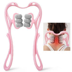Alat Pijat Leher Manual Neck Massager Roller Handheld 6 Bola Pijat Ergonomis