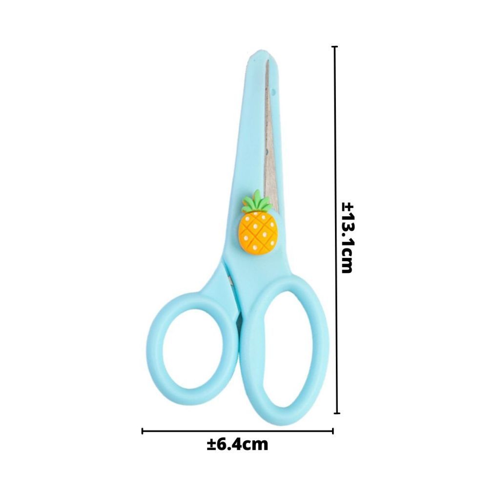 Gunting Kertas Anak Karakter Ujung Bulat Tumpul Safety Plastic Rounded Scissors Kids Safe / Alat Pemotong Kertas Buku Origami Bahan Plastik / Perlengkapan ATK Sekolah Anak TK SD Playgroup Kantor