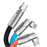 Kabel Data Silikon 120W 6A / Kabel Gaming Rotasi Desain Putar 180° Fast Charging