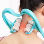 Alat Pijat Leher Manual Neck Massager Roller Handheld 6 Bola Pijat Ergonomis