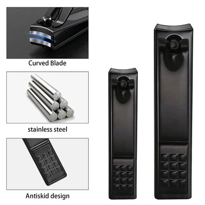 Gunting Kuku Hitam Stainless Steel Anti Slip