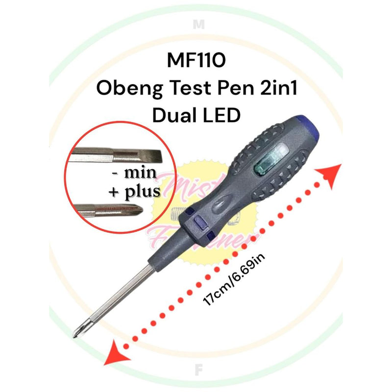 Obeng Test Pen 2in1 Bolak Balik Led